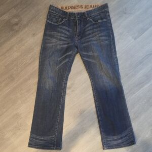 Express Dark Blue Straight Jeans
